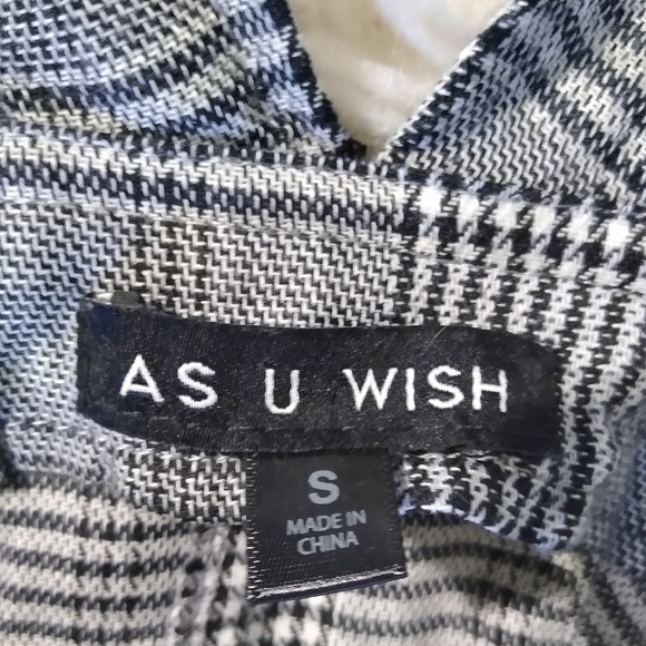 As U Wish women's Y2K black plaid Overall Dress Small - Picture 2 of 6